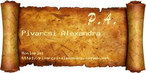 Pivarcsi Alexandra névjegykártya